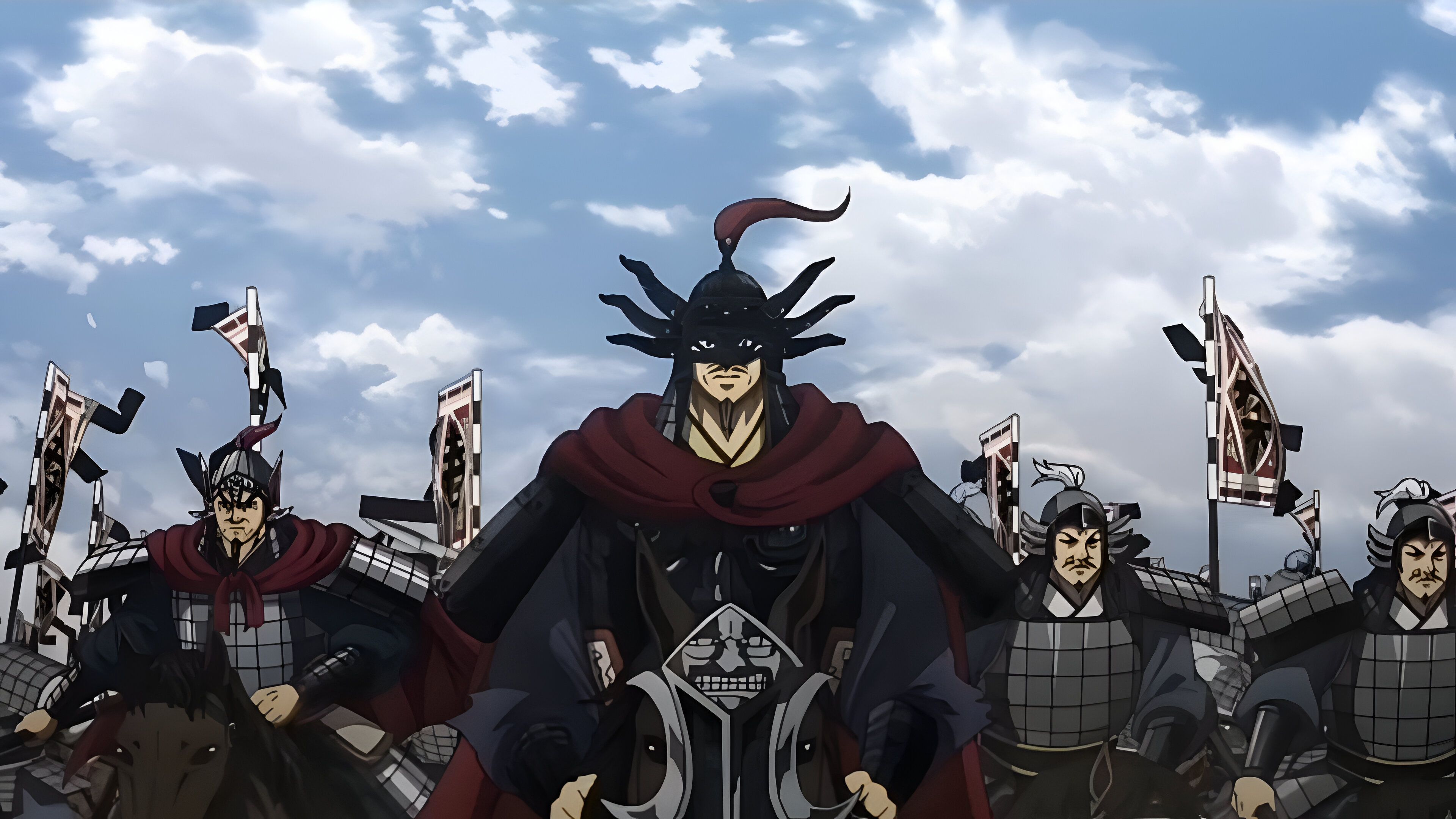 Commanding General Ou Sen as seen marching towards a samll castle near Ye 