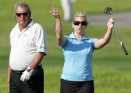 Fuzzy and Gretchen Zoeller At The Del Webb Father/Son Challenge - Round One - Source: Getty