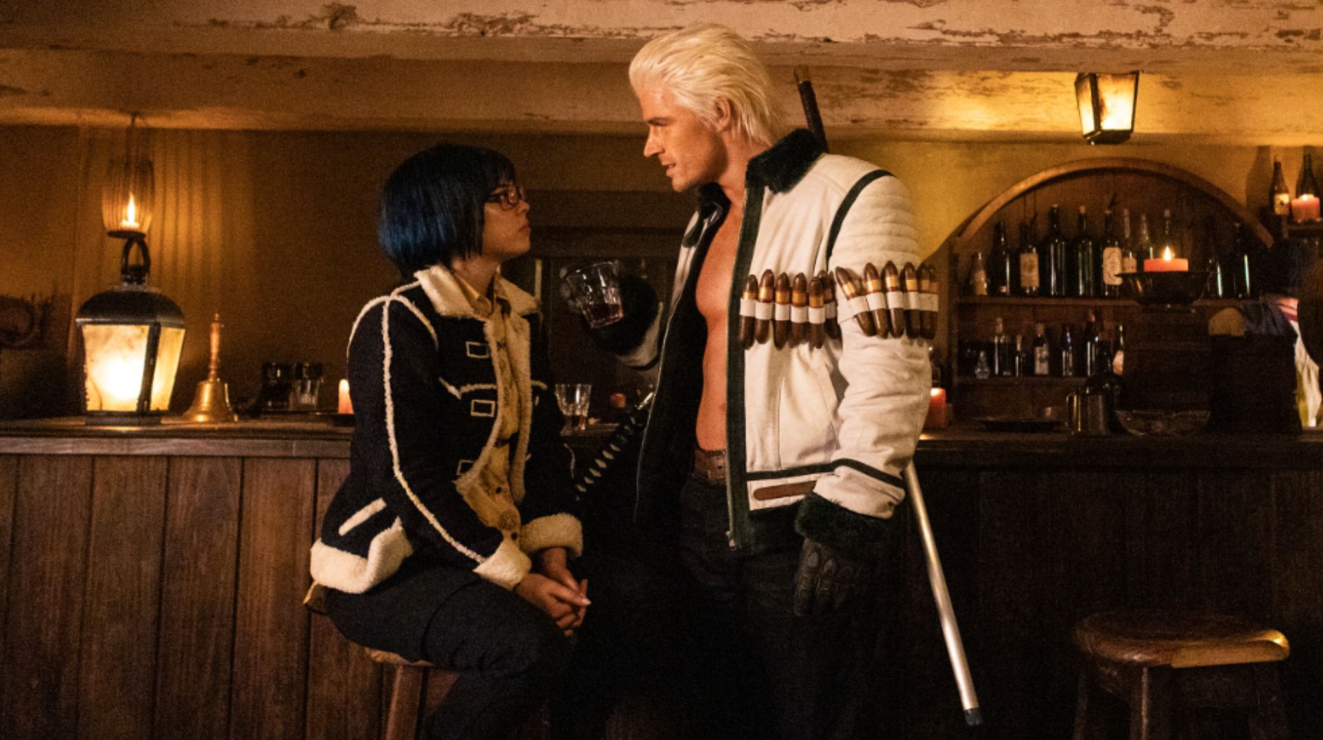 Smoker and Tashigi in One Piece Season 2 (Image via a post on X/@onepiecenetflix)