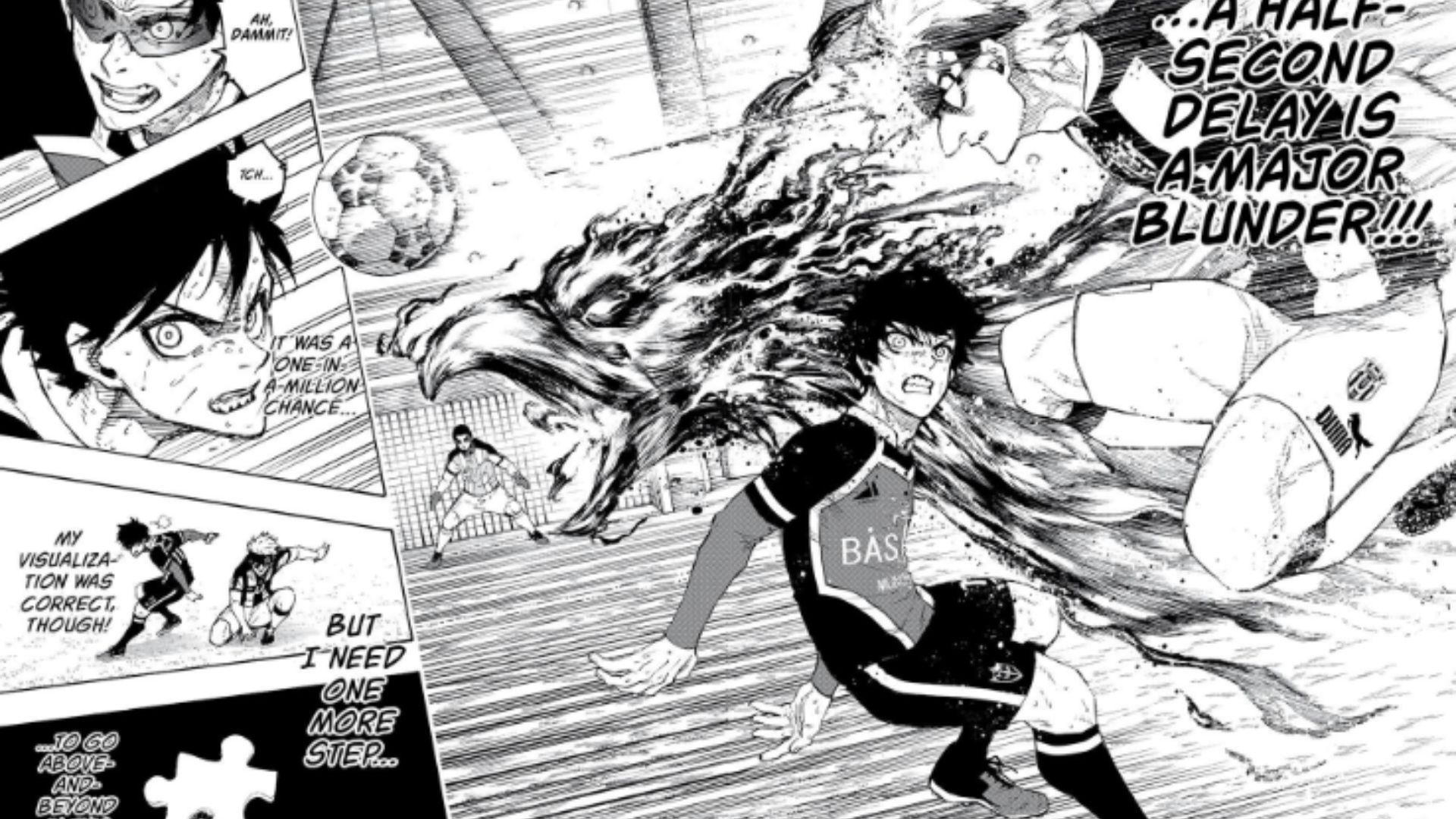 Snuffy blocks Isagi&#039;s path (Image Source: K Manga)