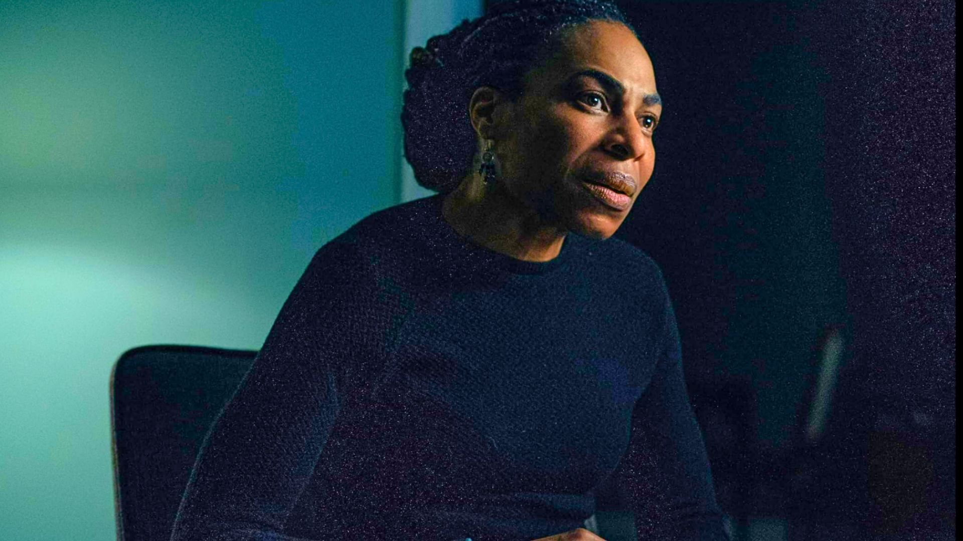 Karen Aldridge as Reghabi in Severance (Image via Apple TV)