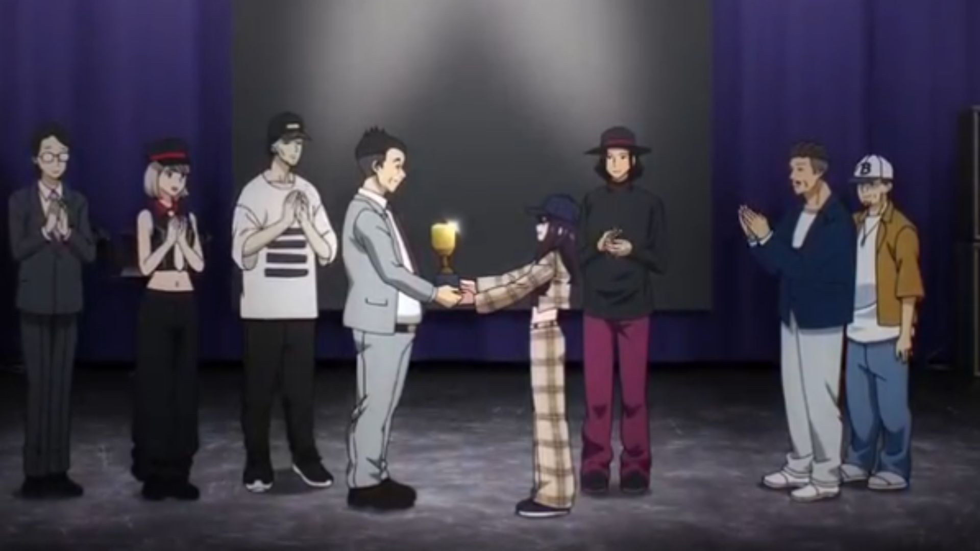 Wanda getting the trophy for Best Dance Group