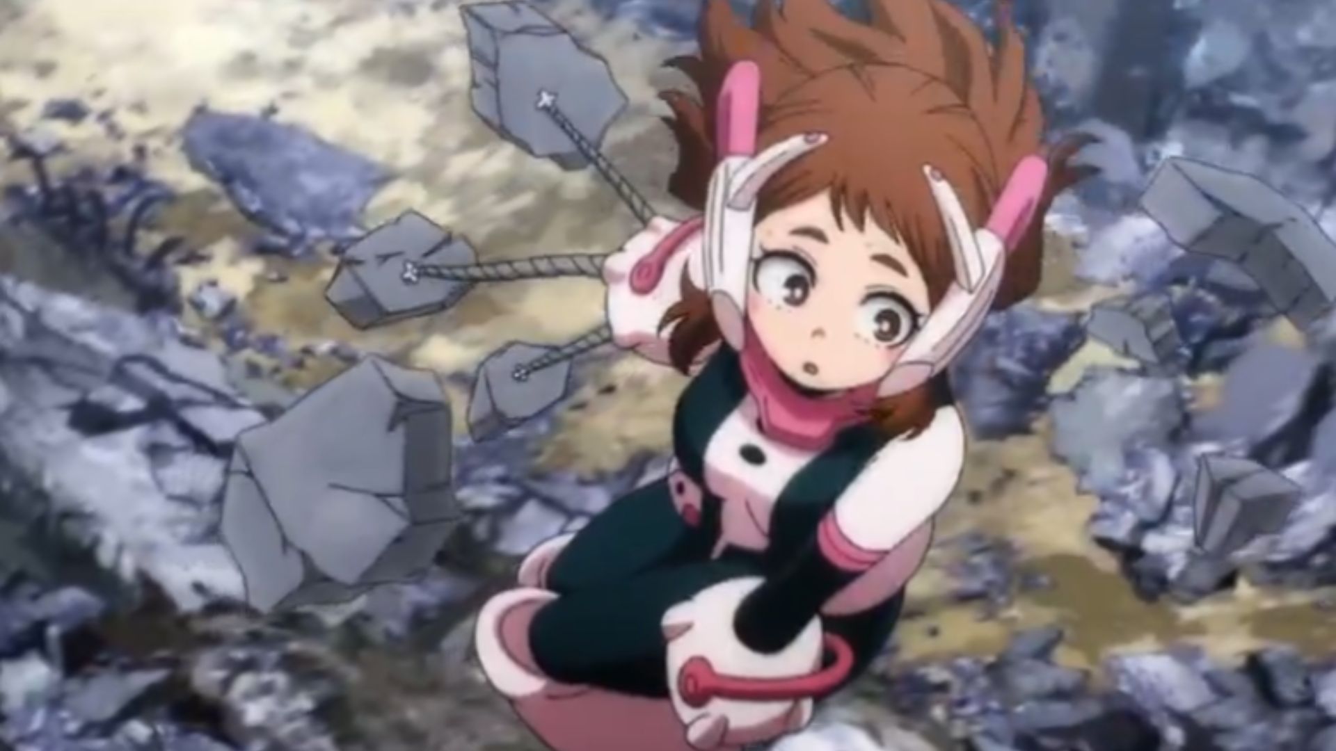 Ochaco, as seen helping after the final war (Image Source: Studio Bones)