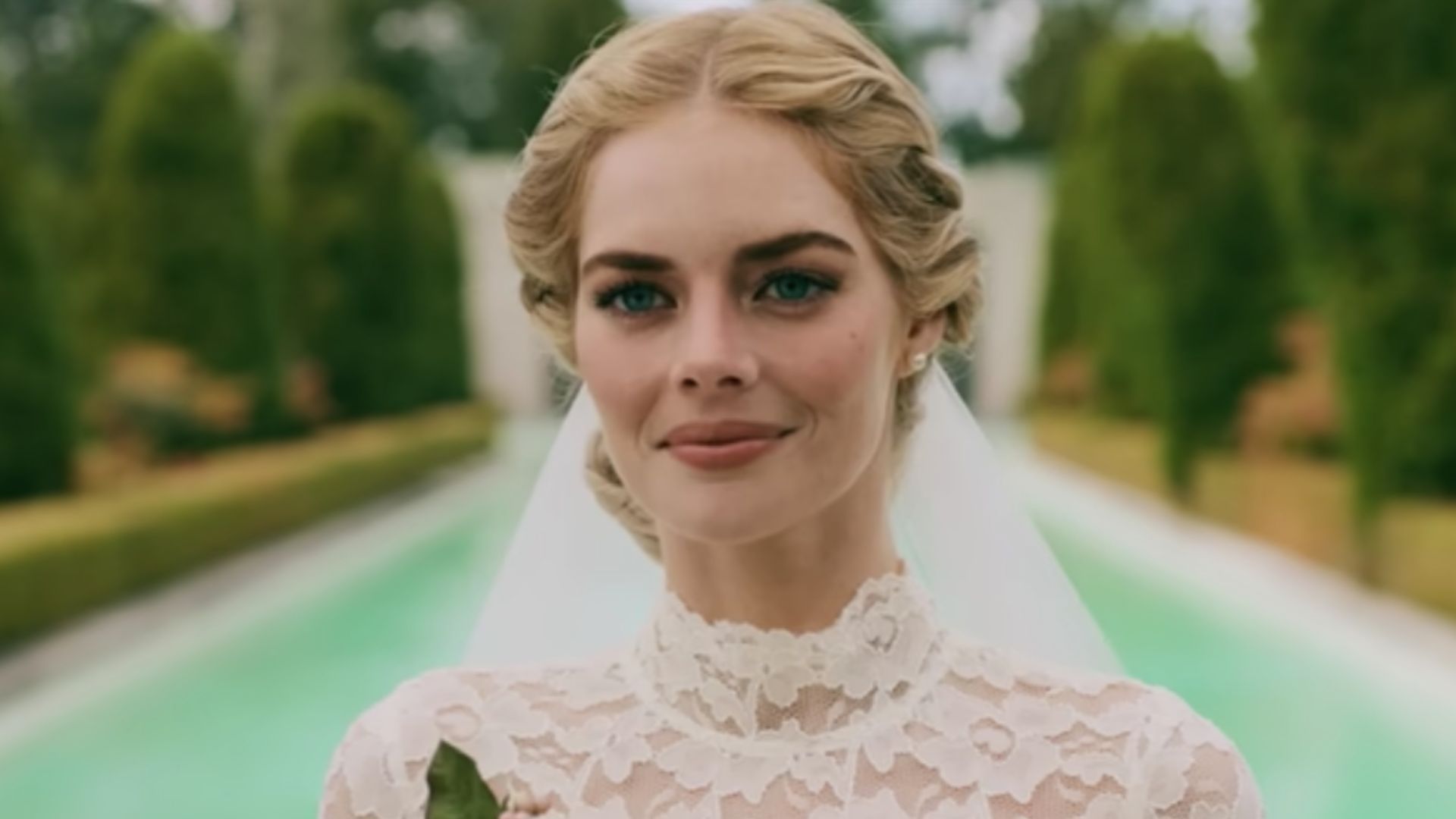 A still from Ready or Not, featuring Samara Weaving