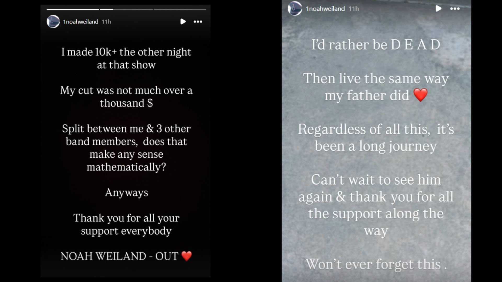 Noah Weiland&#039;s troubling posts a week after his father&#039;s tenth death anniversary. (Image via Instagram)