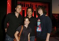 Peter Morton with his three kids at the Grand Opening Party for Harry Morton's Pink Taco in Century City - Source: Getty