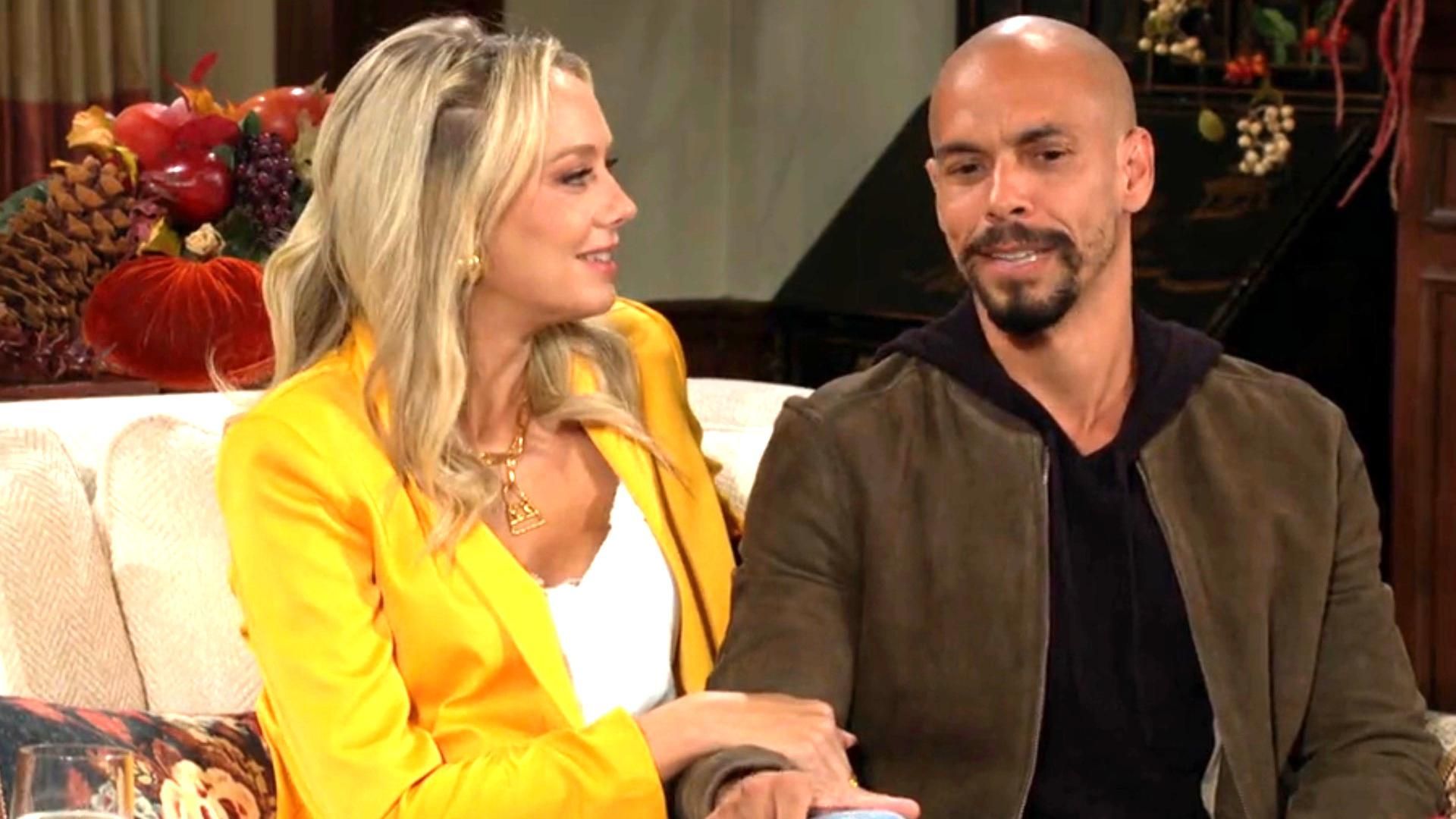 Devon and Abby attend the Newman Thanksgiving on The Young and the Restless | Image: CBS