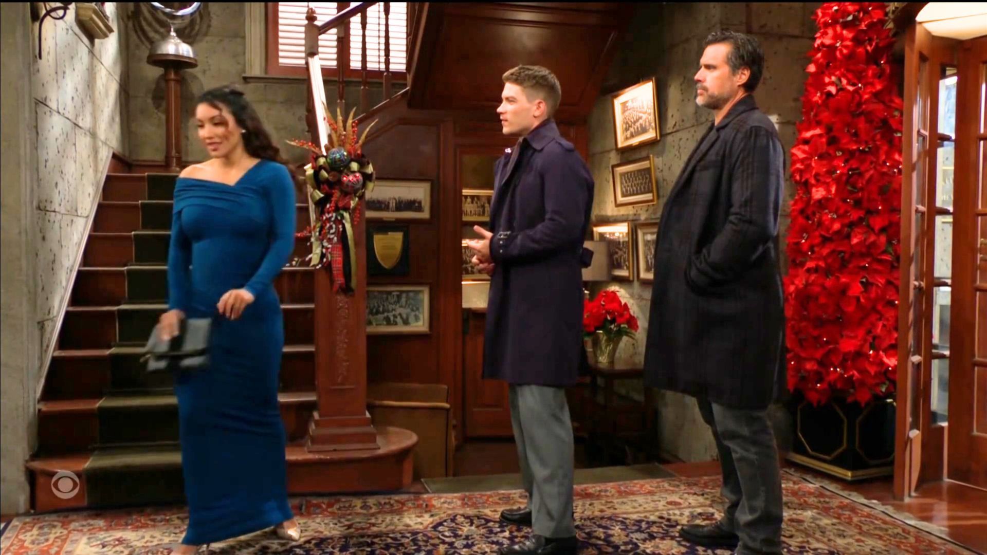 Audra Charles (Zuleyka Silver), Noah Newman (Lucas Adams), and Nick Newman (Joshua Morrow) on The Young and the Restless | Image: CBS