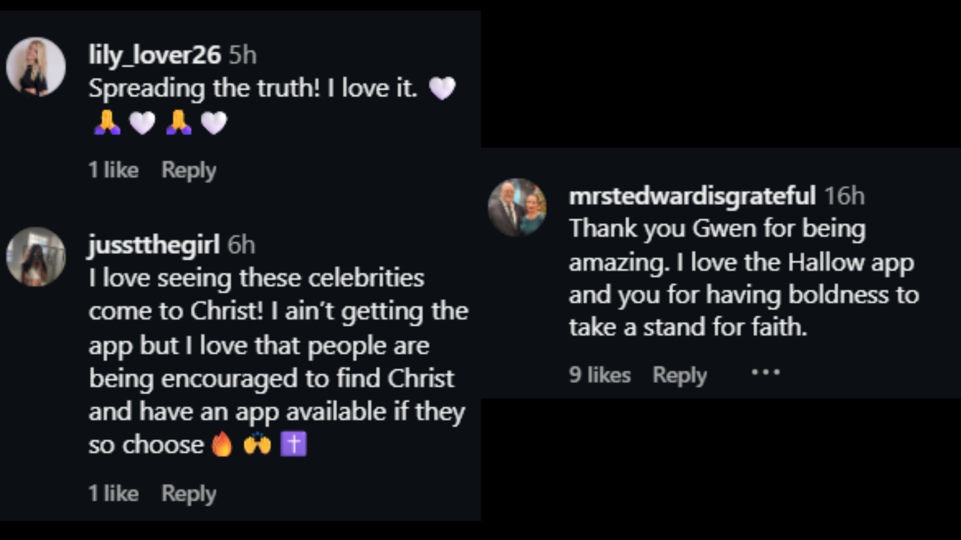 Fans defend Gwen Stefani in the Hallow app controversy. (Image via Instagram)