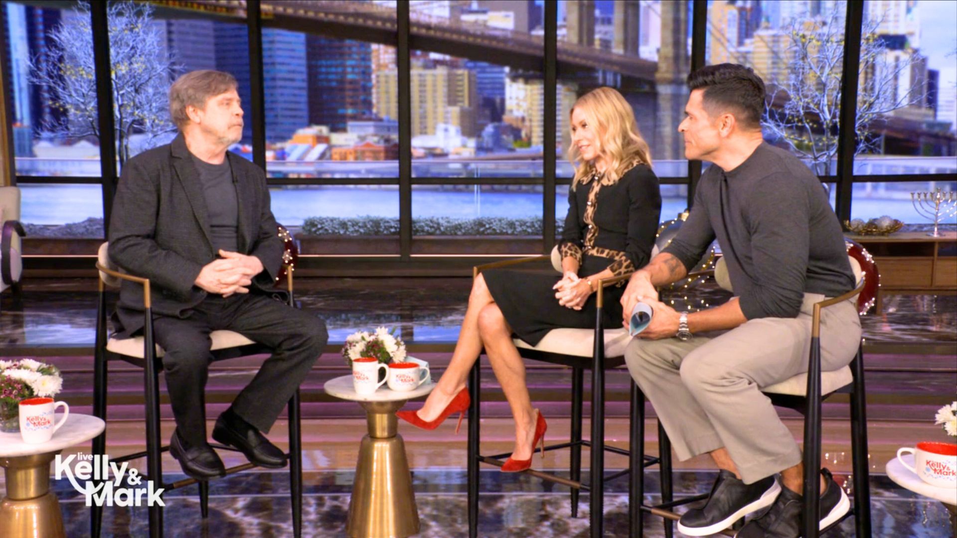 Mark Hamill, Kelly Ripa, and Mark Consuelos chatted about General Hospital | Image: ABC/Hulu