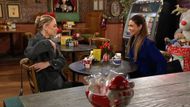 Claire and Victoria at Crimson Lights with fancy Christmas mugs on The Young and the Restless | Image: CBS