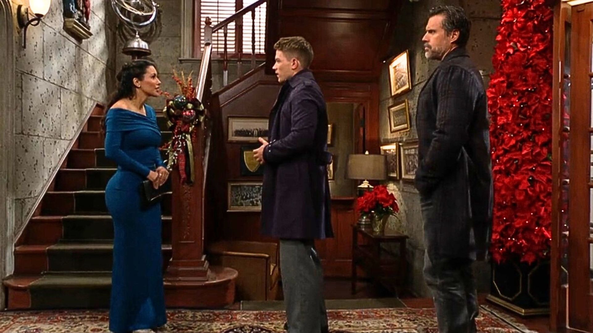 Zuleyka Silver, Lucas Adams, and Joshua Morrow on The Young and the Restless | Image: CBS