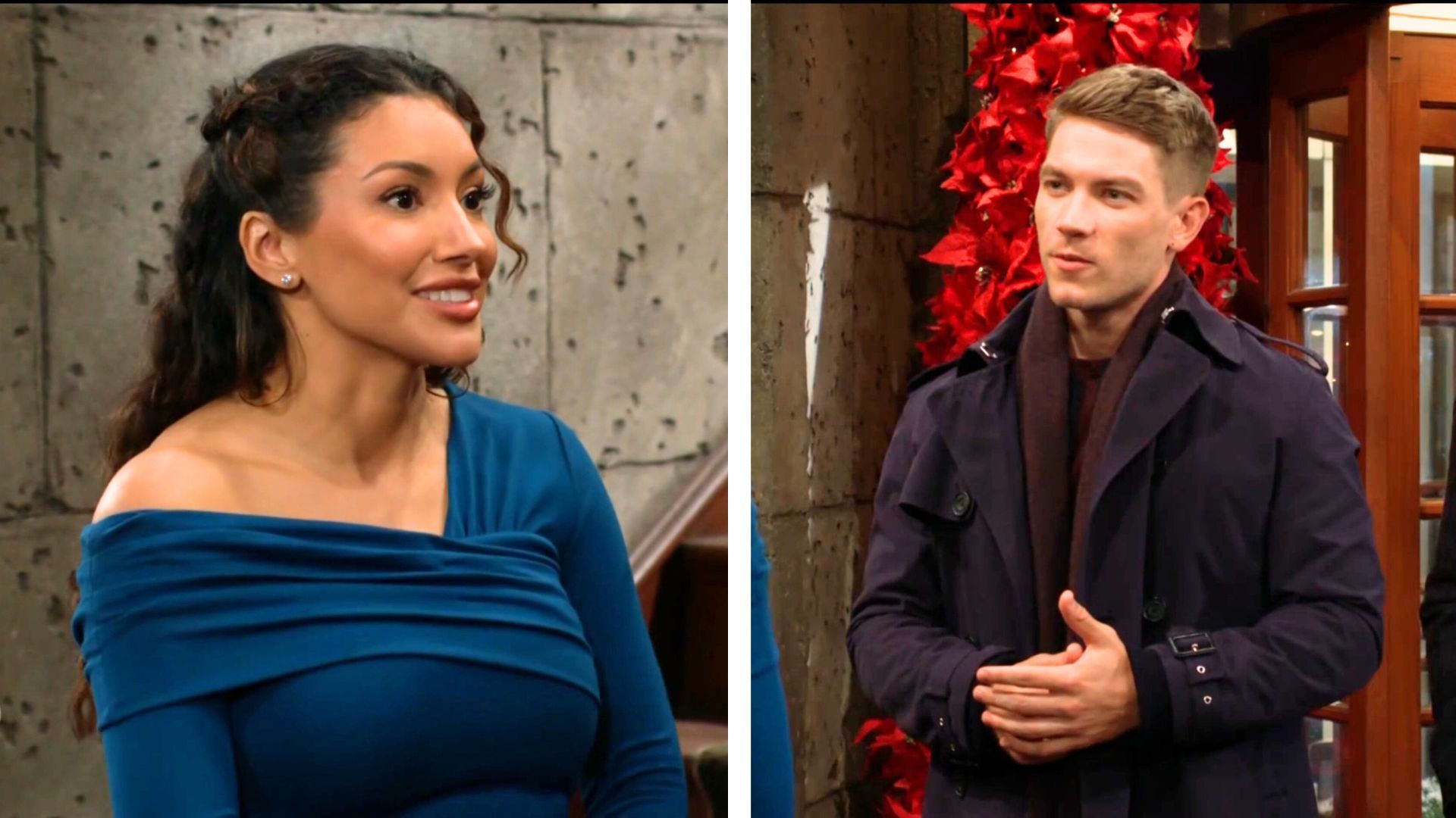 Together again for the first time, Audra and Noah on The Young and the Restless | Image: CBS