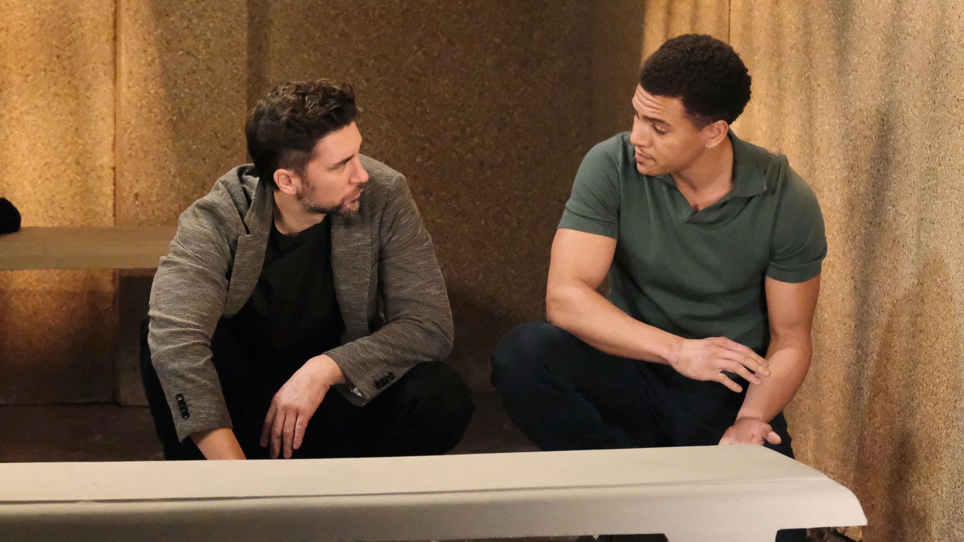 Chad and Theo commiserate in the crypt | Image: JPI