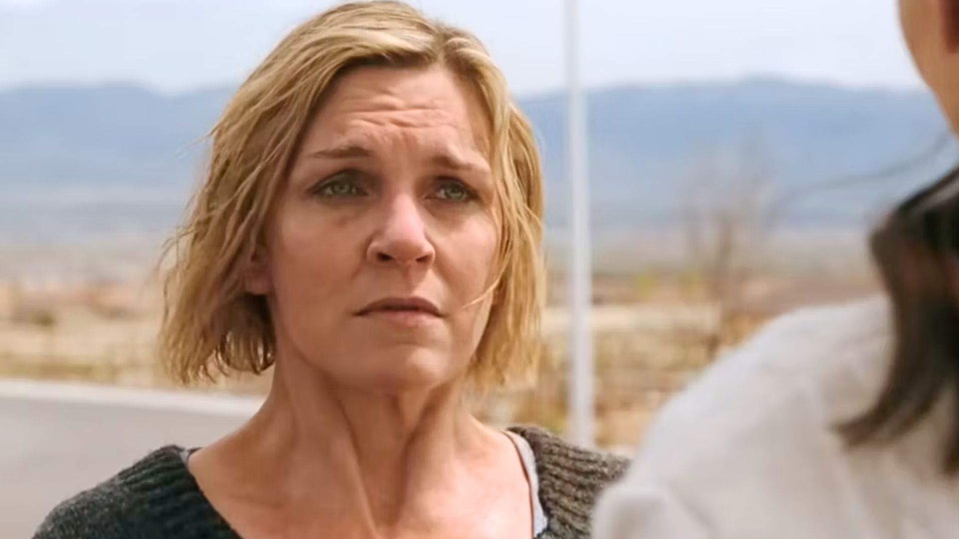 Rhea Seehorn as Carol Sturka in Pluribus, resisting the Hive (Image via Apple TV+)