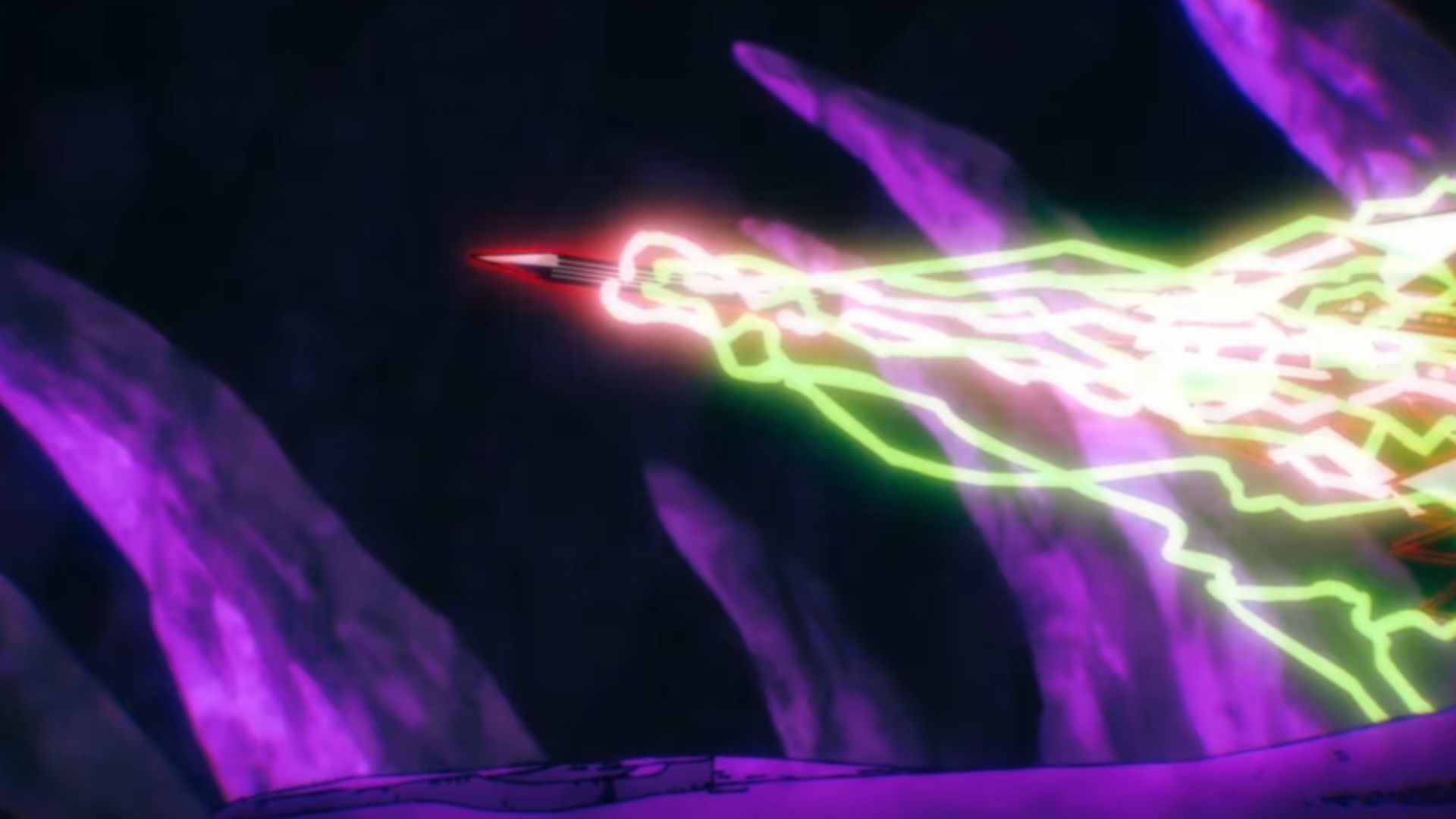 Nail-Gun&#039;s projectile detail in the anime (Image Source: Studio Bones)