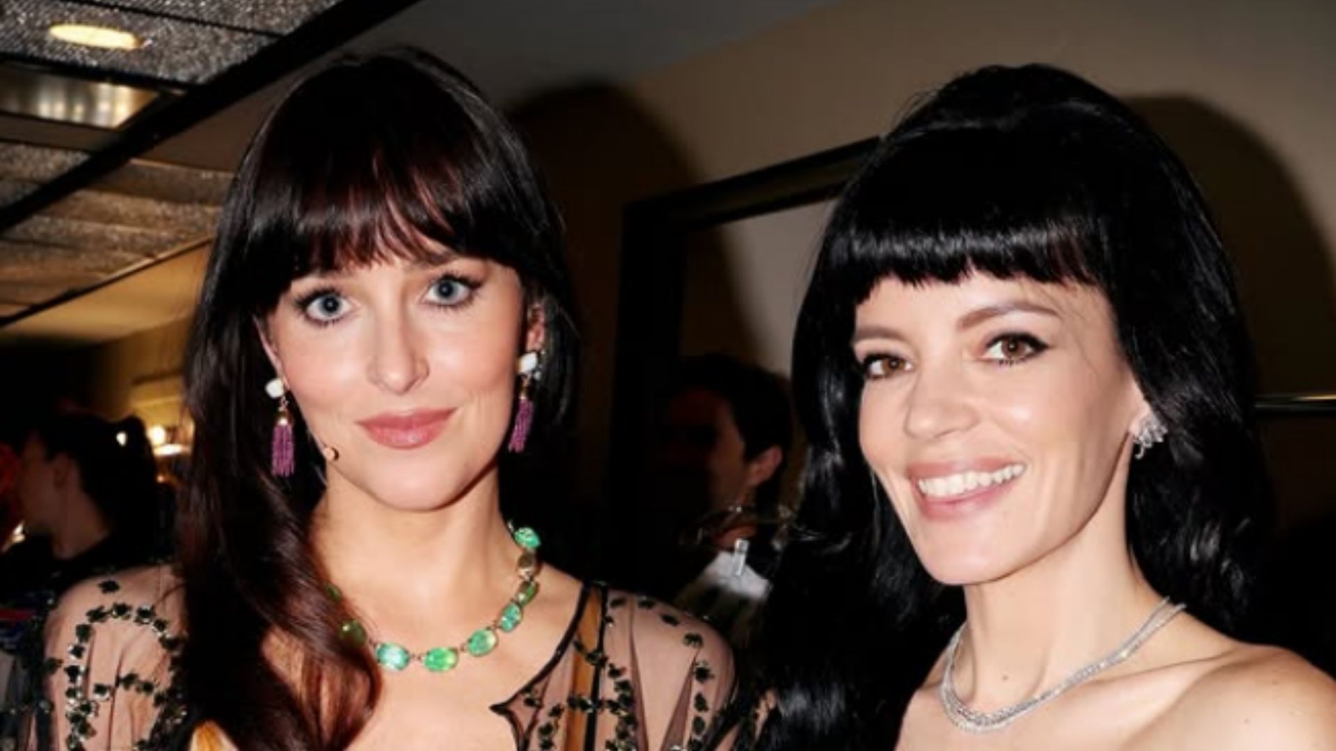 Dakota Johnson &amp; Lily Allen on SNL (Image Via: Instagram/@nbcsnl)