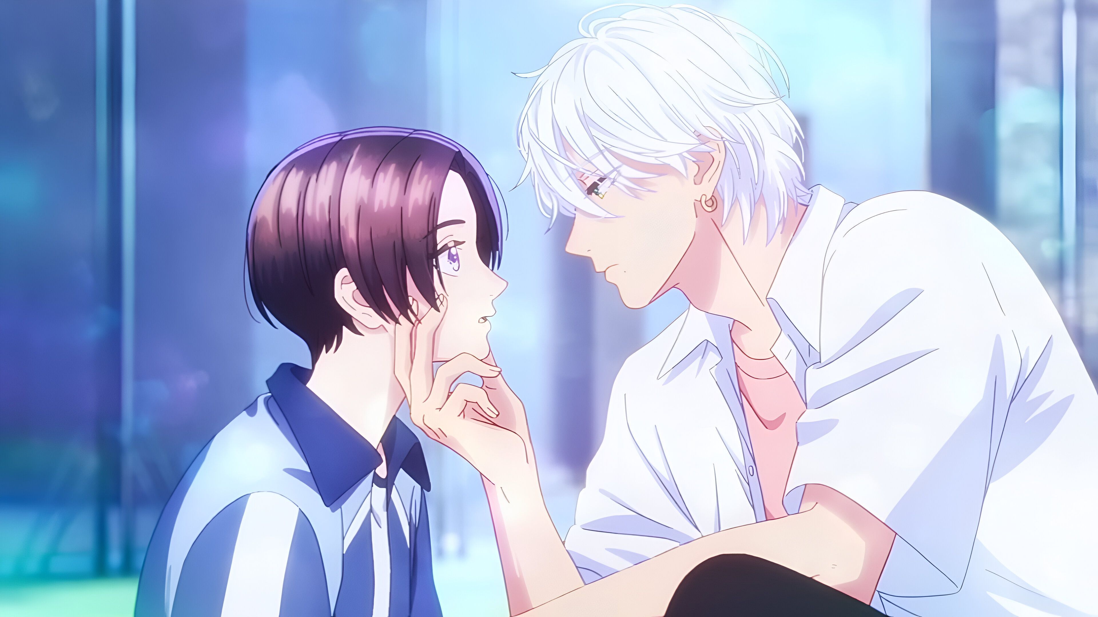 The romantic couple from  In The Clear Moonlit Dusk anime