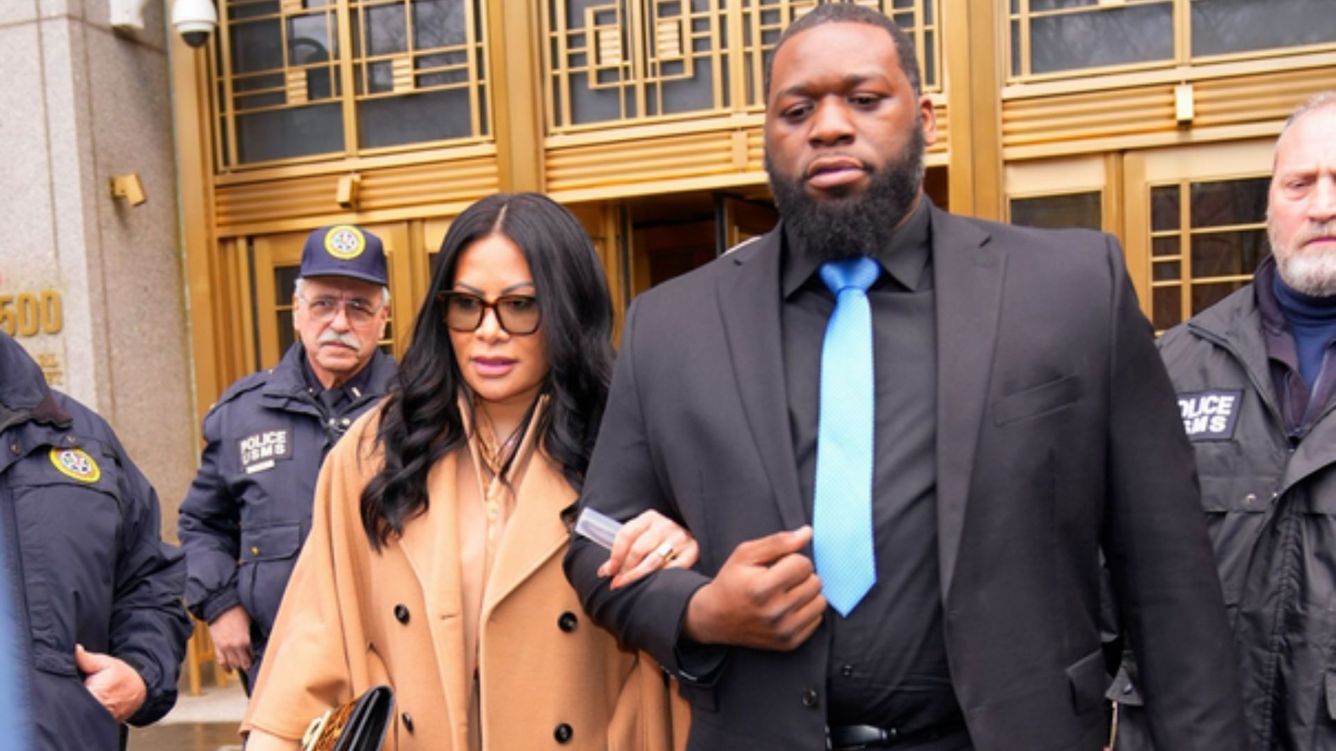 Jen Shah is seen leaving Manhattan federal court after receiving a 6.5 year sentence (Source: Getty)