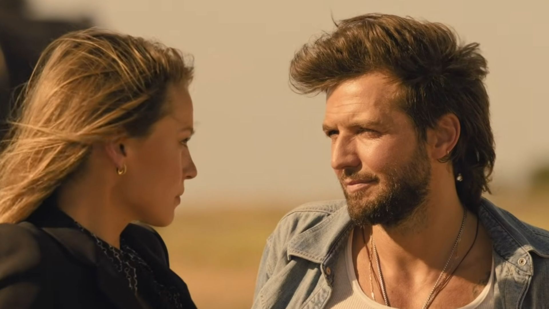 Guy Burnet & Kayla Wallace as Rebecca & Charlie (Image Via: Paramount+)