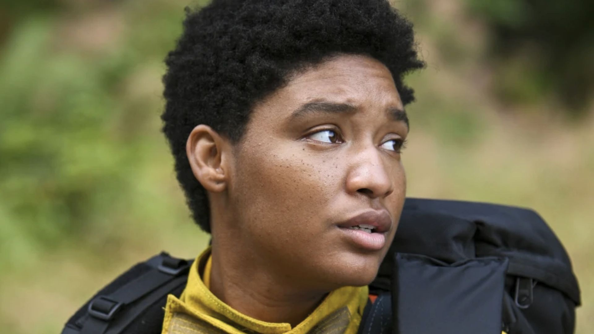 Eve Edwards in full firefighter gear on Fire Country (Image via Paramount+)