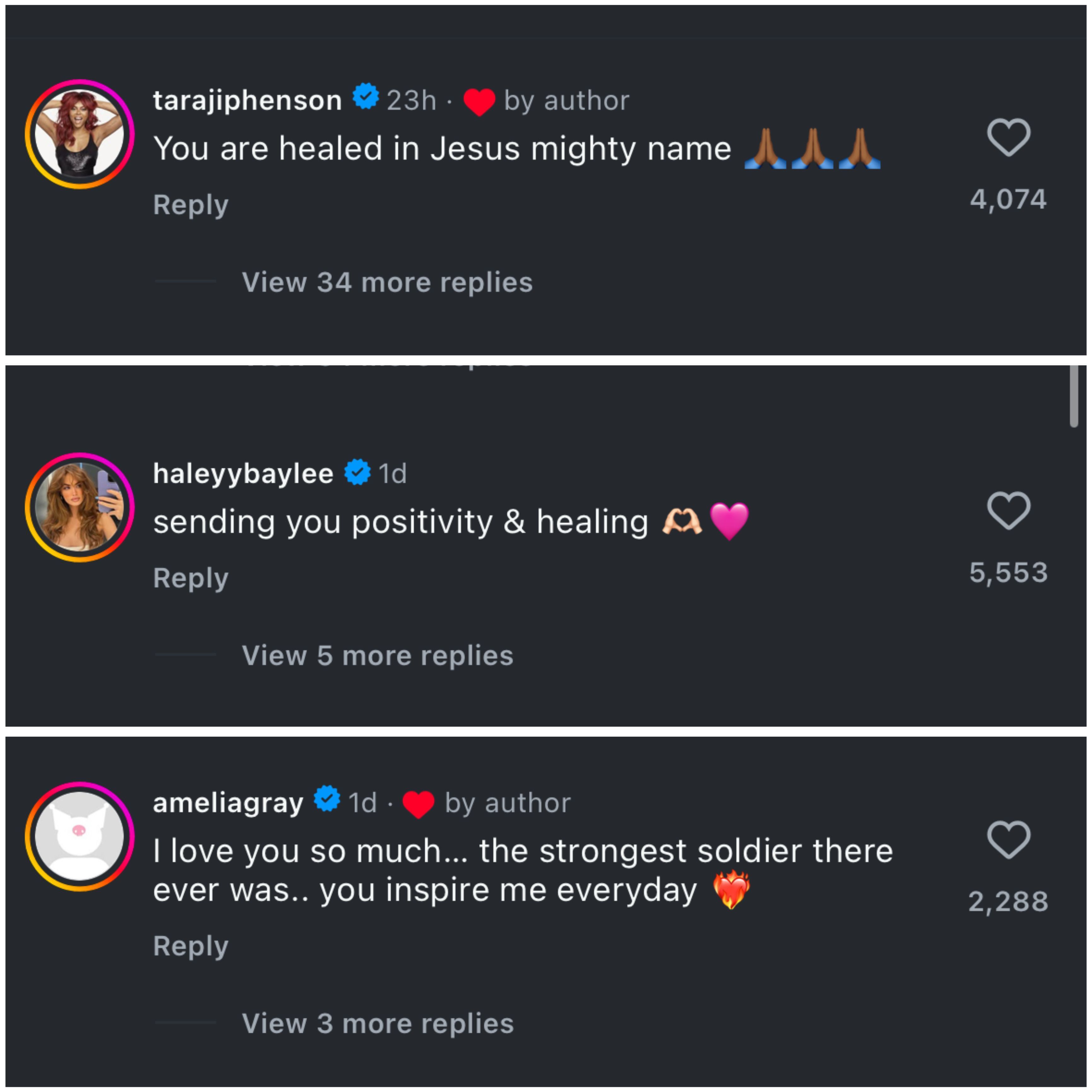 Celebrities wished the model well (Image via Instagram/@anokyai)