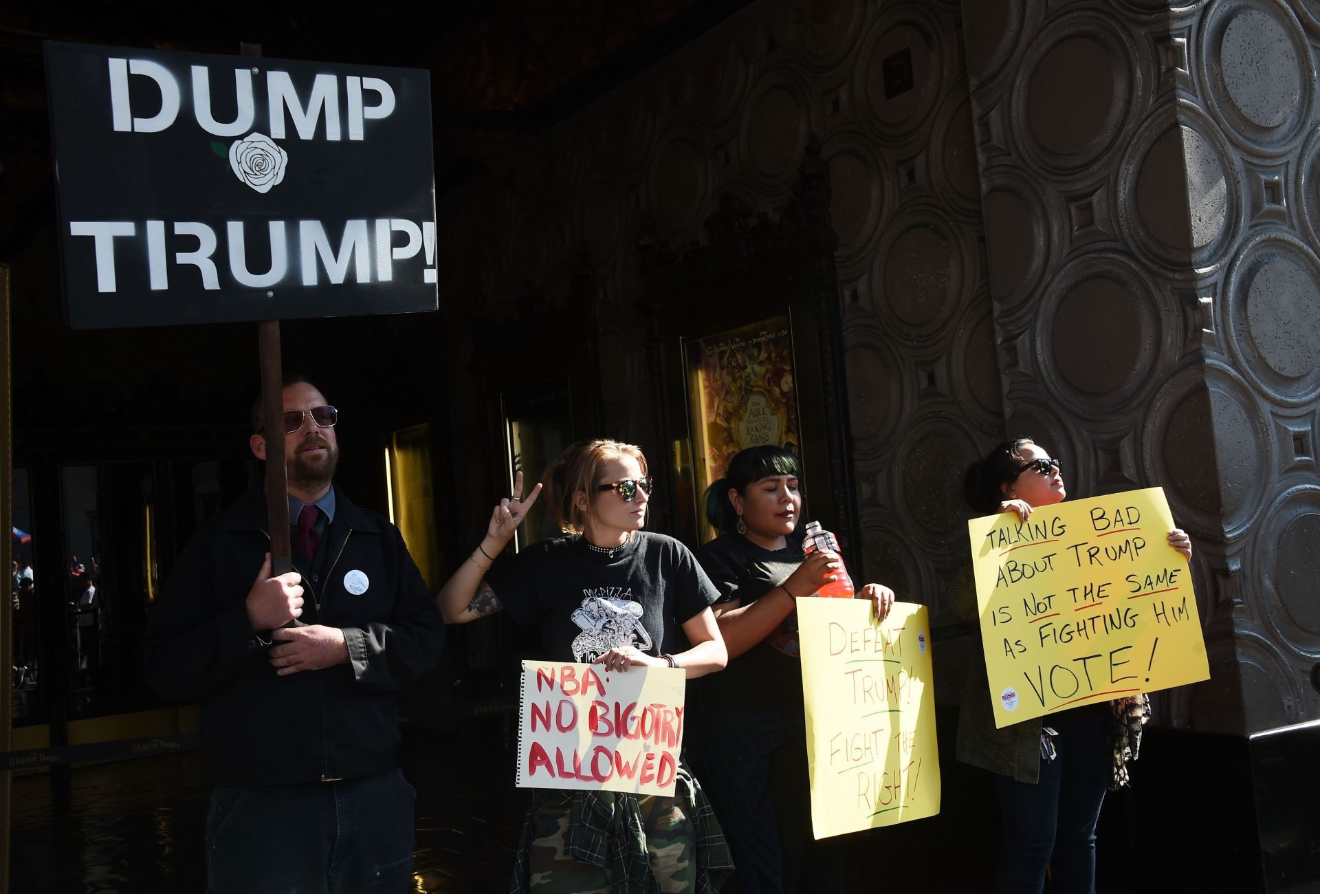 Anti-Trump Protestors Rally Outside Jimmy Kimmel Show - Source: Getty