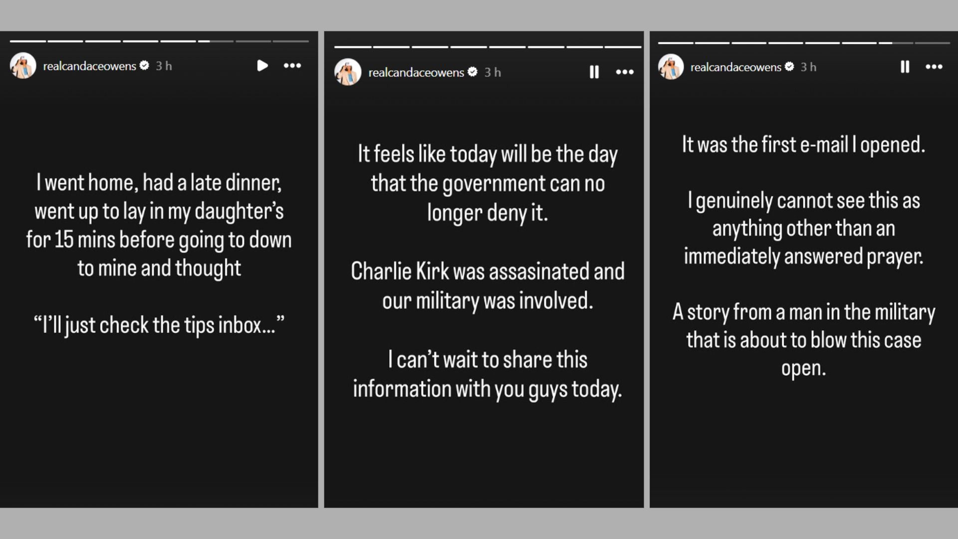 Candace Owen&#039; Instagram Stories (Image via Instagram/realcandaceowens)