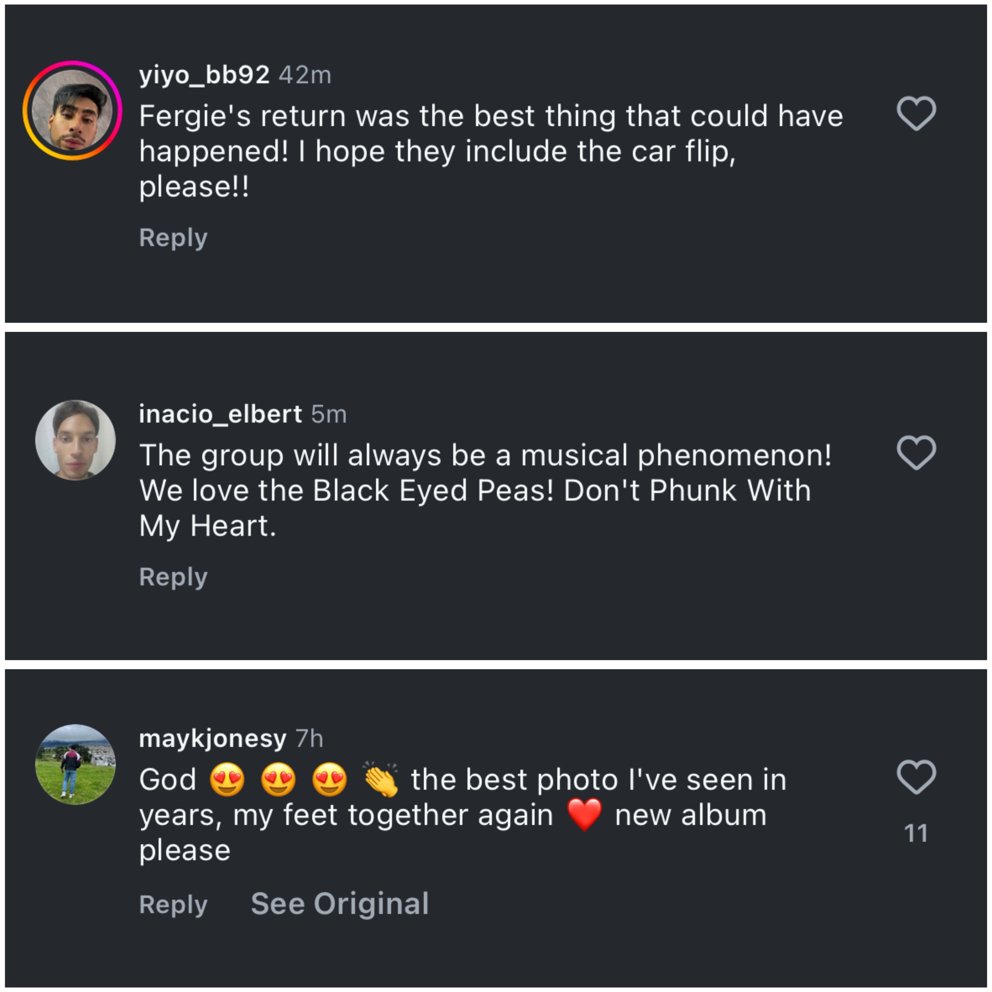 Fans celebrate Black Eyed Peas reunion (Image via Instagram/@fergie)