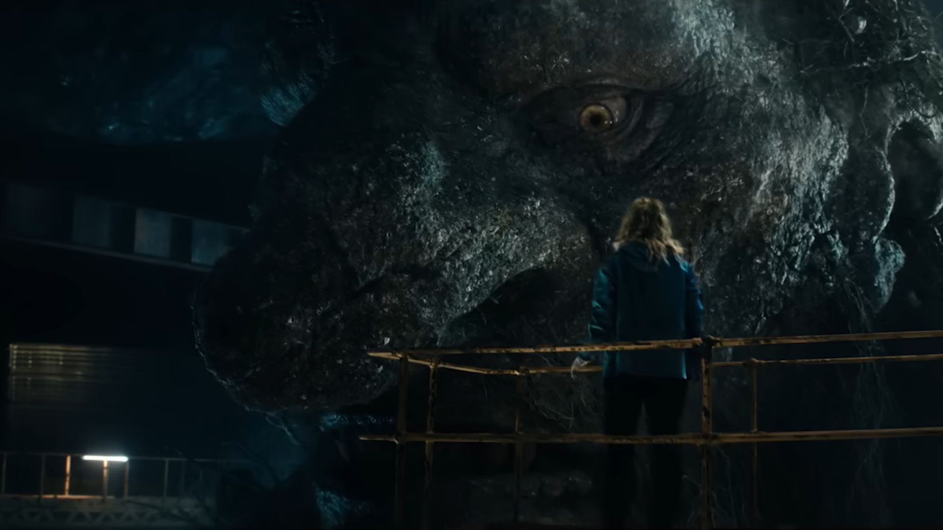 Nora appears too small as she stands in the face of megatroll in Troll 2