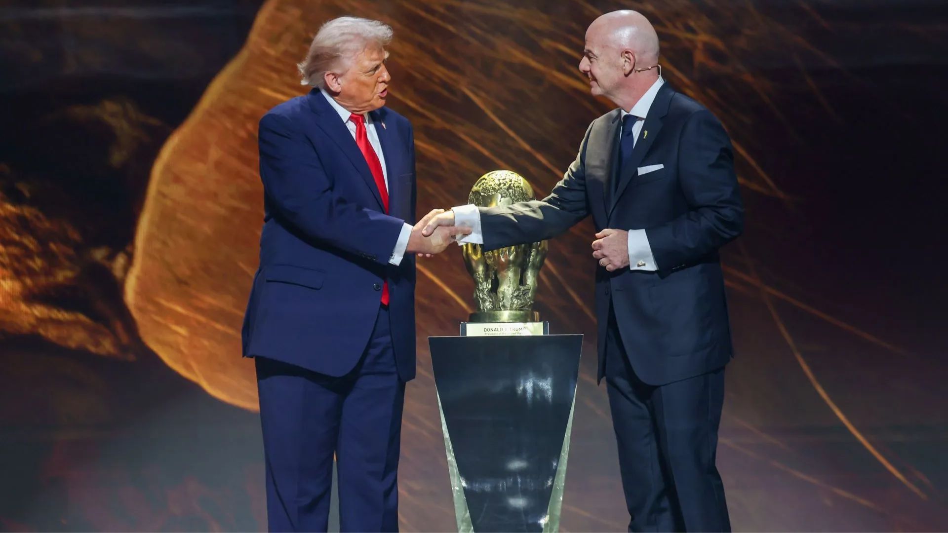 President Donald Trump accepts FIFA peace prize (Image via Getty)