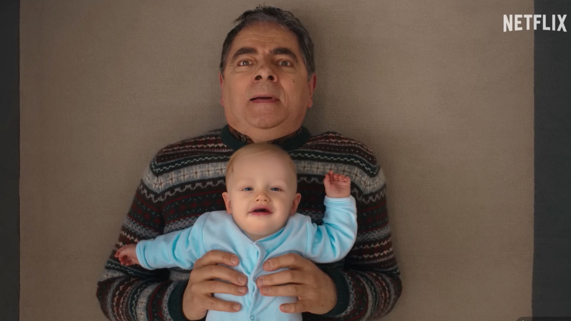 Rowan Atkinson in Man vs. Baby (Image via YouTube/Netflix)