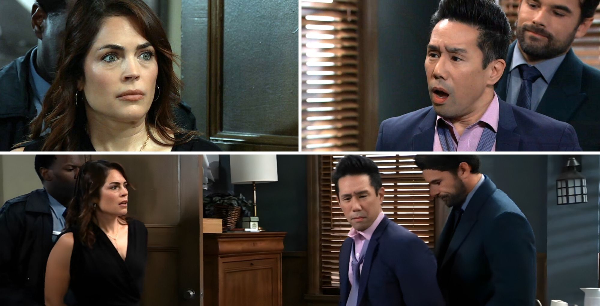 General Hospital's Chase arresting Brad and Britt. | Image Source: ABC