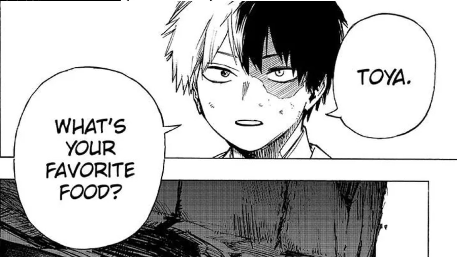 Shoto asking Toya a question (Image Credit: Shueisha)