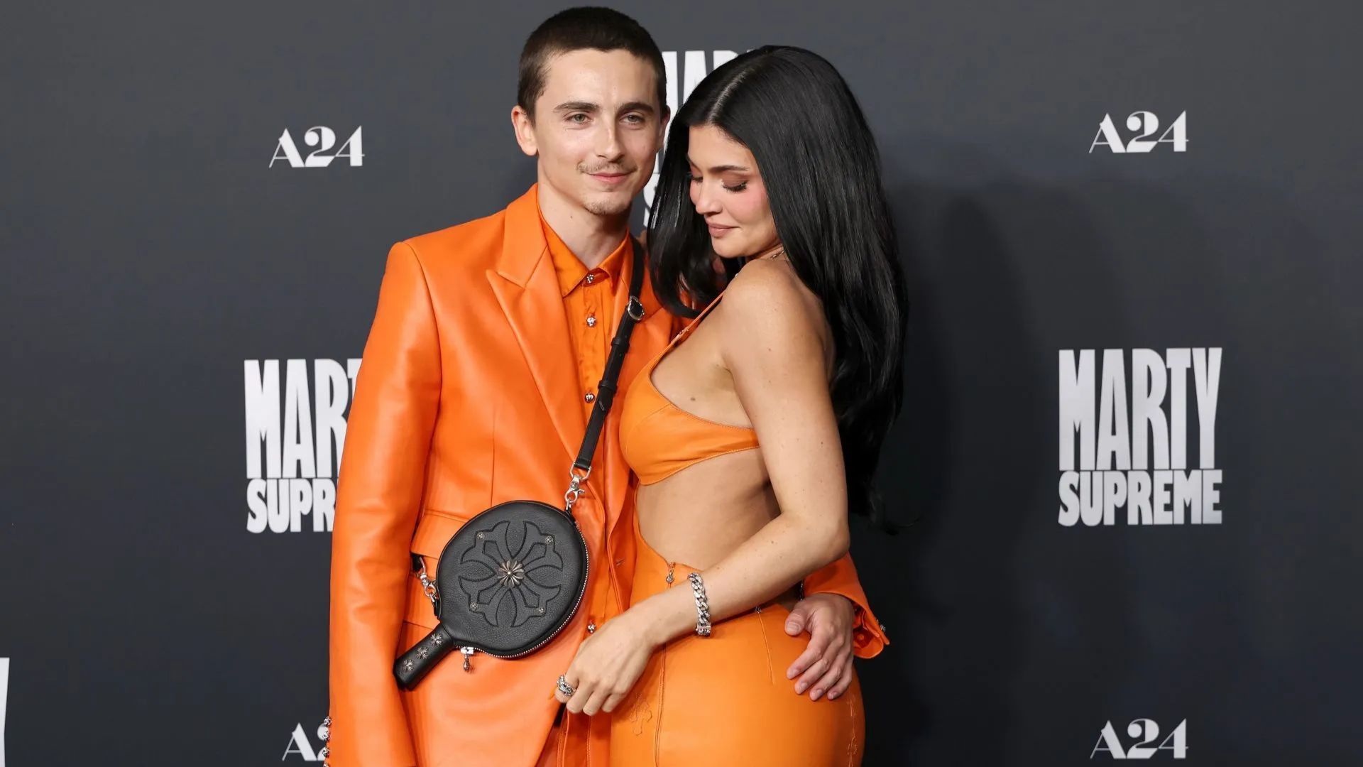 Kylie Jenner and Timoth&eacute;e Chalamet matches outfits again (Image via Getty)