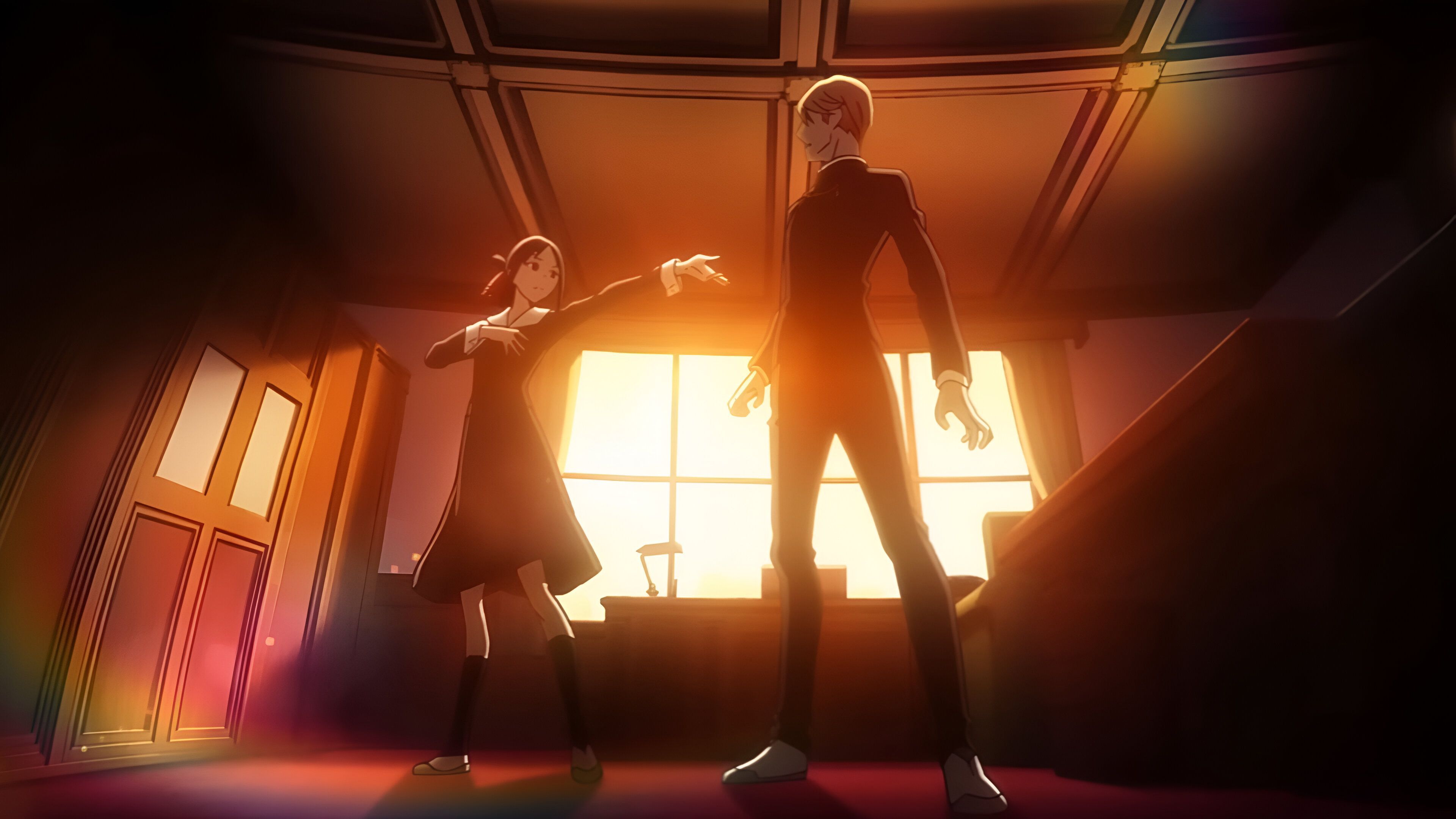 Kaguya and Miyuki as seen in Kaguya-Sama: The Stairway to Adulthood