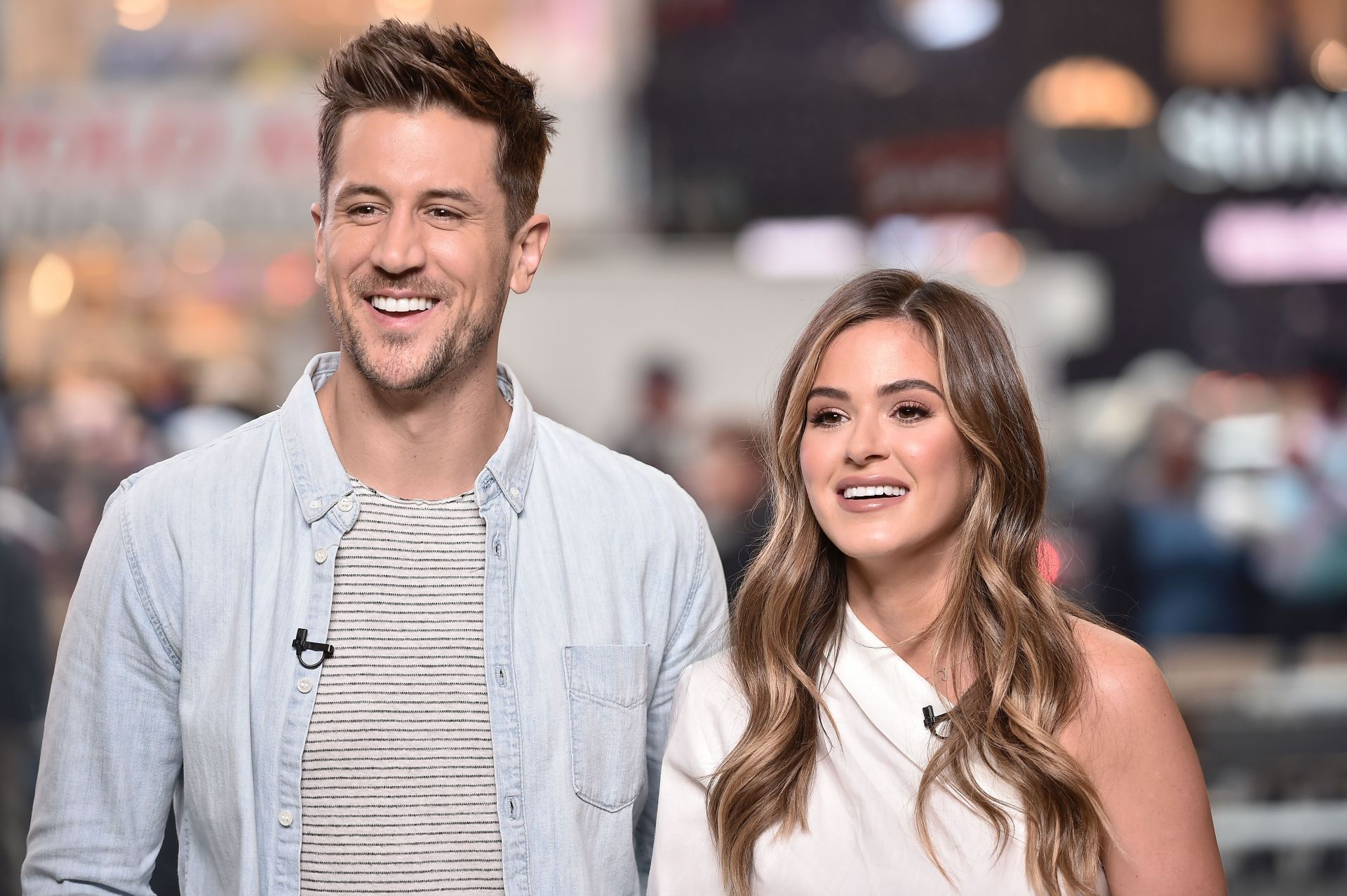 "Bachelorette" Couple JoJo Fletcher And Jordan Rodgers Visit "Extra" - Source: Getty