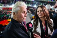 Michael Douglas and Catherine Zeta Jones at the F1 Grand Prix of Las Vegas - Source: Getty