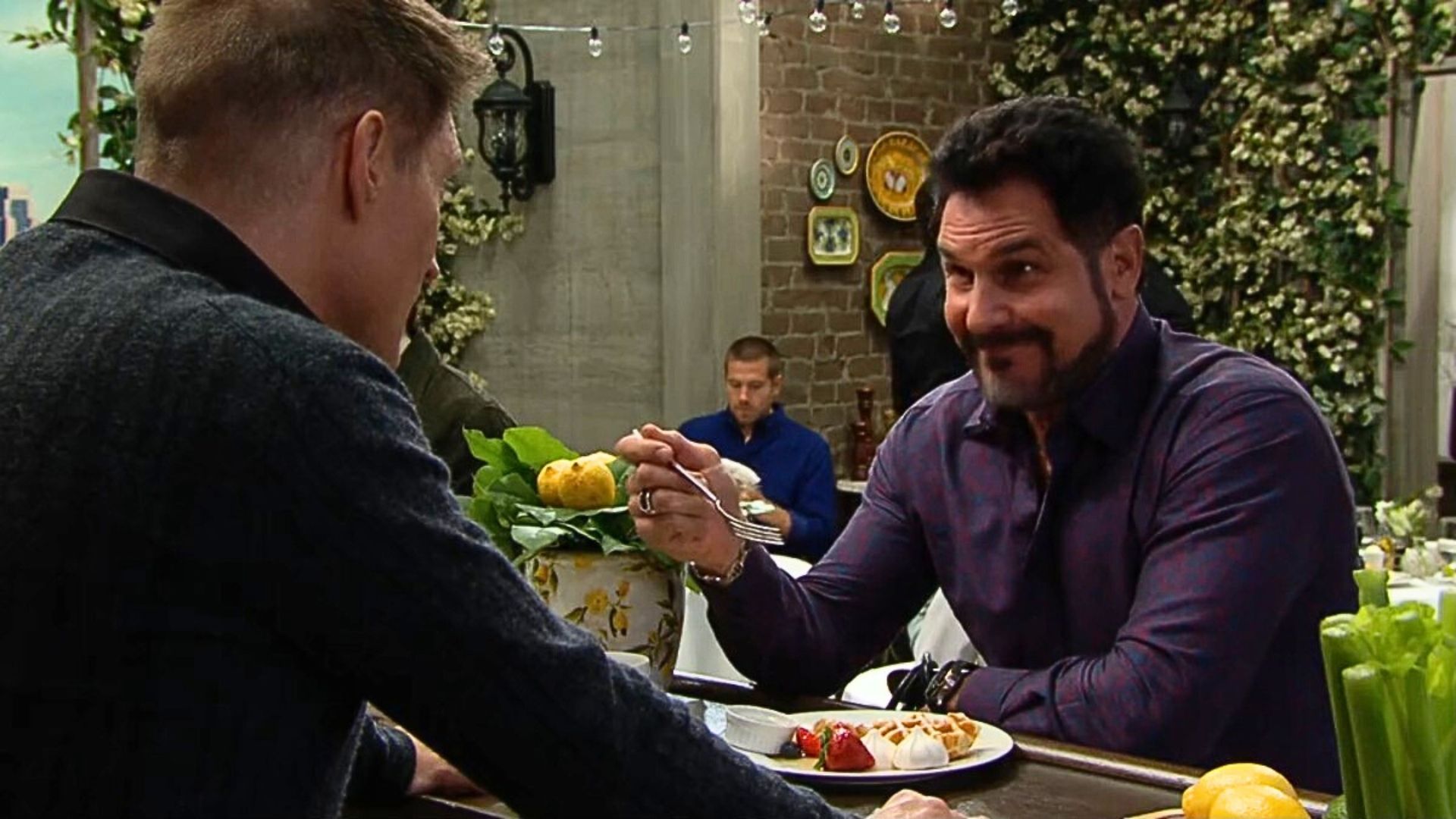 Bill and Deacon's interesting talk on The Bold and the Beautiful | Image: CBS