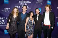 (L-R) Juliette Bonass, Shiloh Strong, Alexandra Barreto, Rider Strong and Domhnall Gleeson attend the Mix Tape shorts program during the 10th Annual Tribeca Film Festival - Source: Getty
