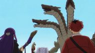 Three-headed dragon vs. Frieren Party (Image Source: Studio Madhouse)