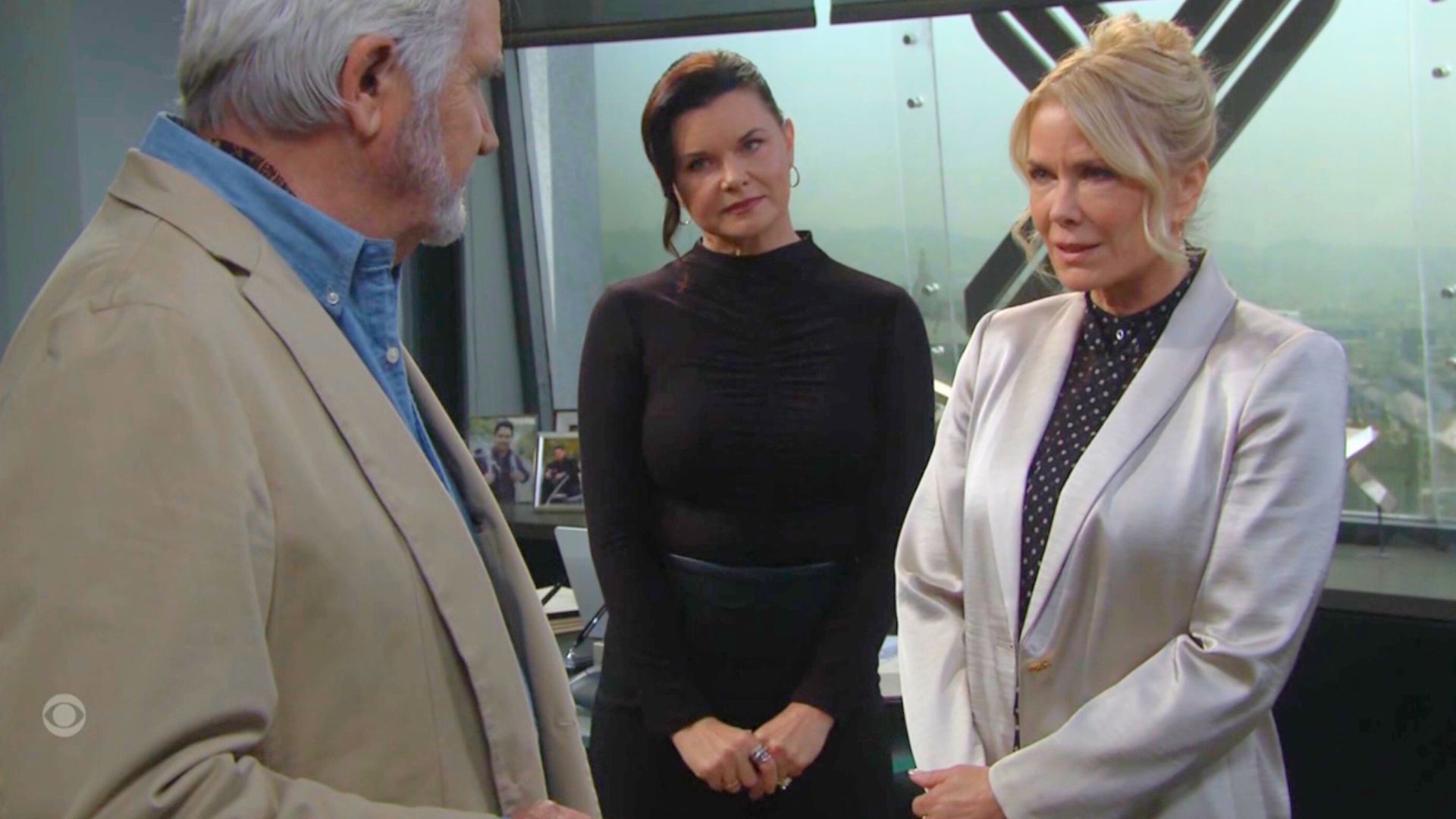 The Bold and the Beautiful's Brooke was surprised to see Eric at Katie's office | Image: CBS