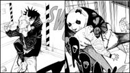 Panda and Megumi taking out security personnel (Image Credit: Shueisha)