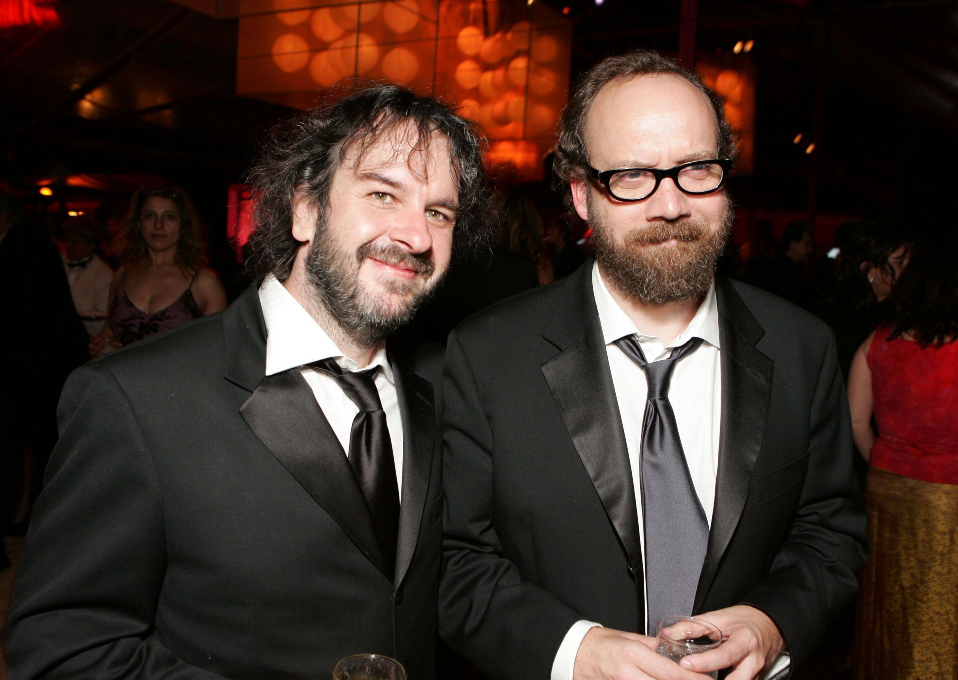 Peter Jackson and Paul Giamatti at the Focus Features, NBC Universal Television Group, and Universal Pictures 2006 Golden Globes After Party - Source: Getty
