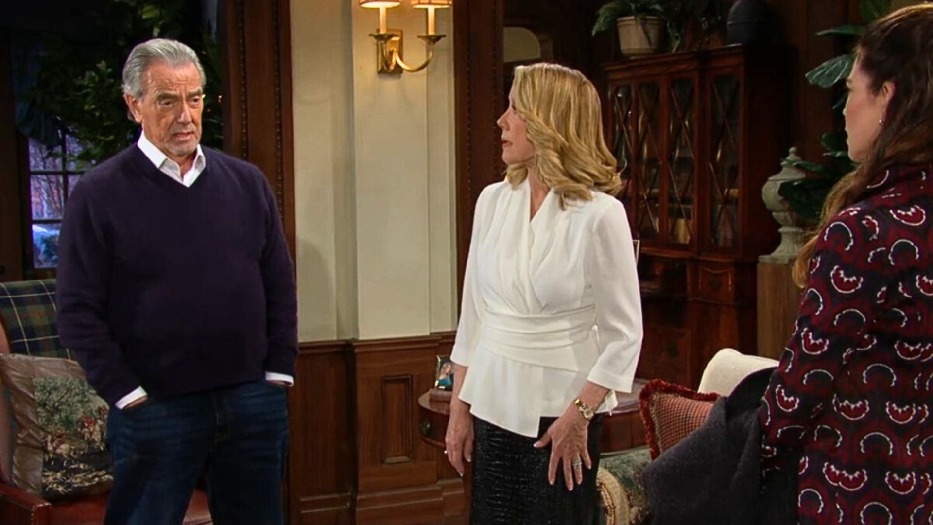 Eric Braeden, Melody Thomas Scott, and Amelia Heinle on The Young and the Restless | Image: CBS