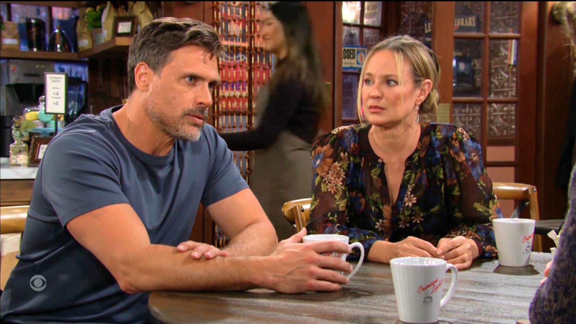 Nick (Joshua Morrow) and Sharon (Sharon Case) are getting a message on The Young and the Restless | Image: CBS