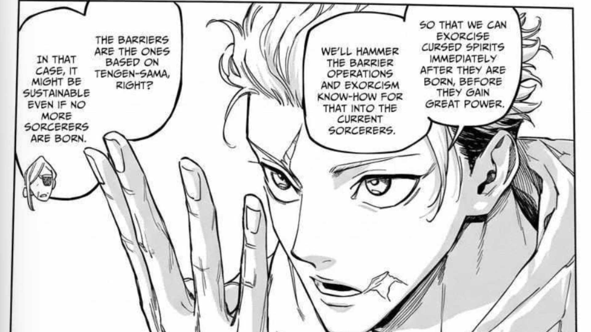 Yuji talking about current sorcerers - Source: Shueisha