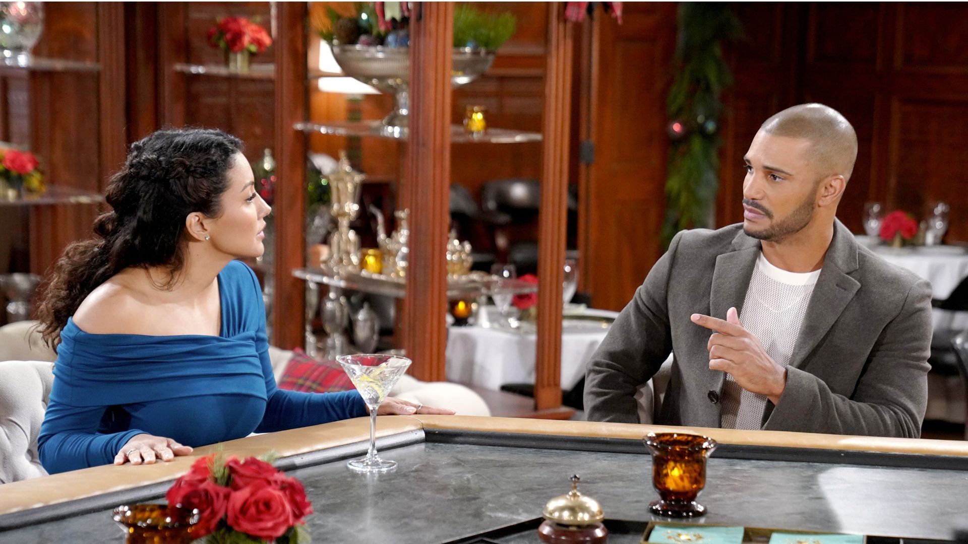 Audra Charles (Zuleyka Silver) and Holden Novak (Nathan Owens) share a secret past on The Young and the Restless | Image: JPI