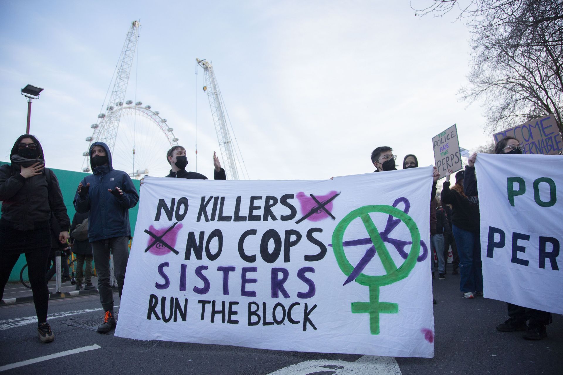 Protesters gather outside Charing Cross police station - Source: Getty