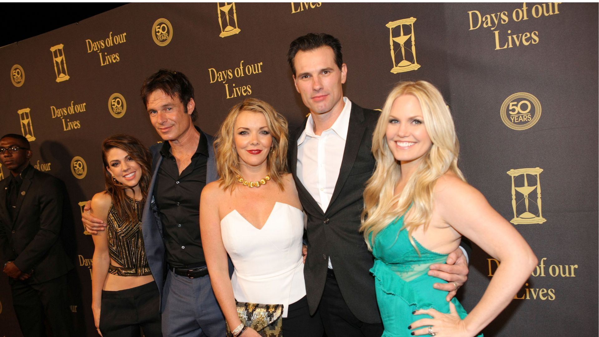 Kate Mansi (Abigail), Patrick Muldoon (Austin), Christie Clark (Carrie), Austin Peck (Austin), and Terri Conn Peck (Katie, As the World Turns) | Image: JPI